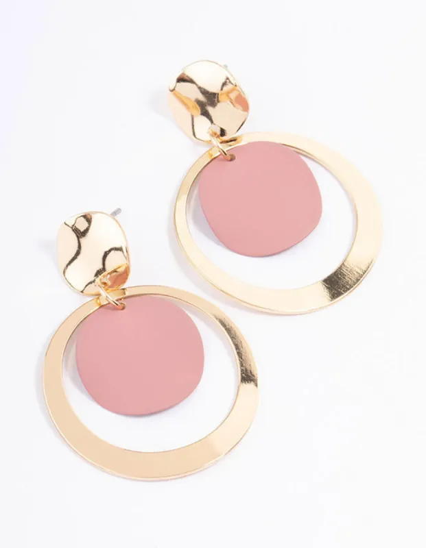 Brown Warped Open Disc Drop Earrings sold by lovisa