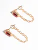 Gold Emerald Chain Front & Back Earrings sold by lovisa