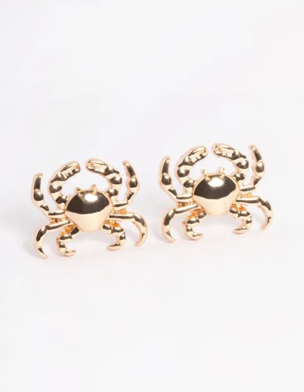 Gold Crab Stud Earrings sold by lovisa