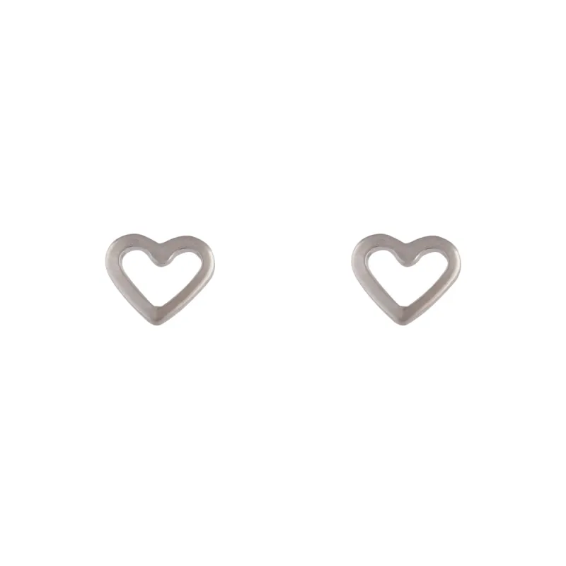 Silver Open Heart Stud Earrings sold by lovisa