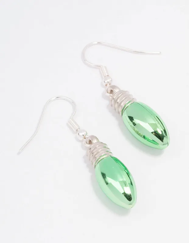 Silver Christmas Light Bulb Drop Earrings sold by lovisa