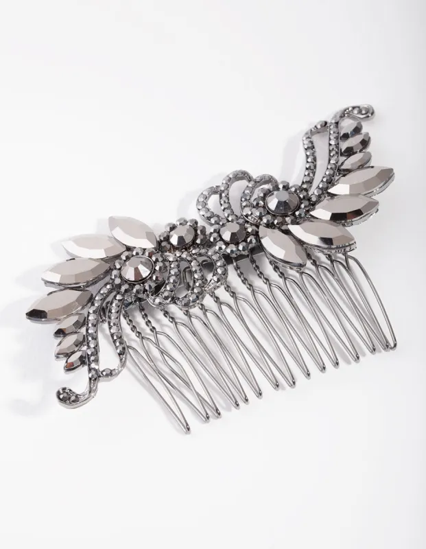 Matte Black Navette Decorative Laurel Comb sold by lovisa