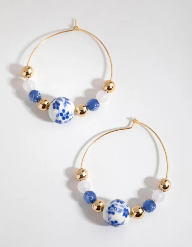 Half Bead Hoop Earrings sold by lovisa