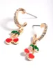 Gold Diamante Cherry Huggie Earrings sold by lovisa