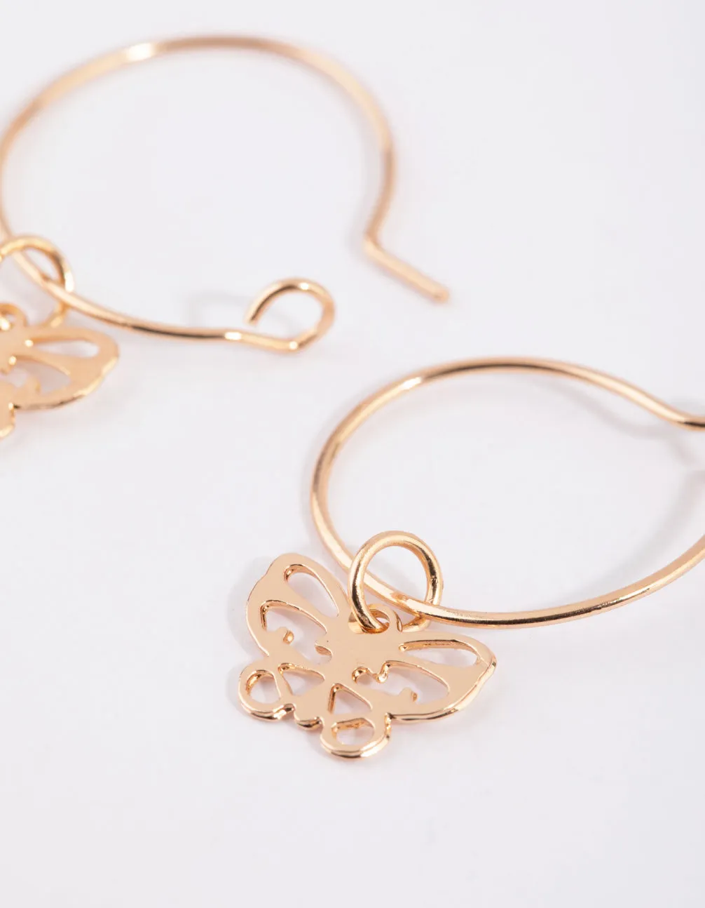 Gold Cut Out Butterfly Huggie Earrings sold by lovisa product image thumbnail 3