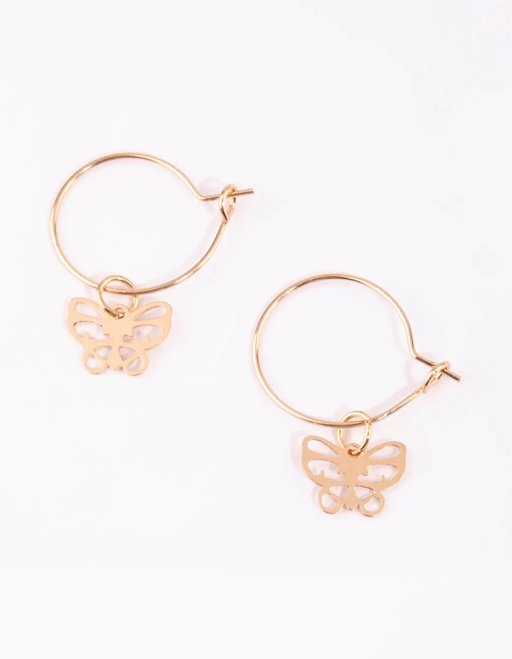 Gold Cut Out Butterfly Huggie Earrings sold by lovisa