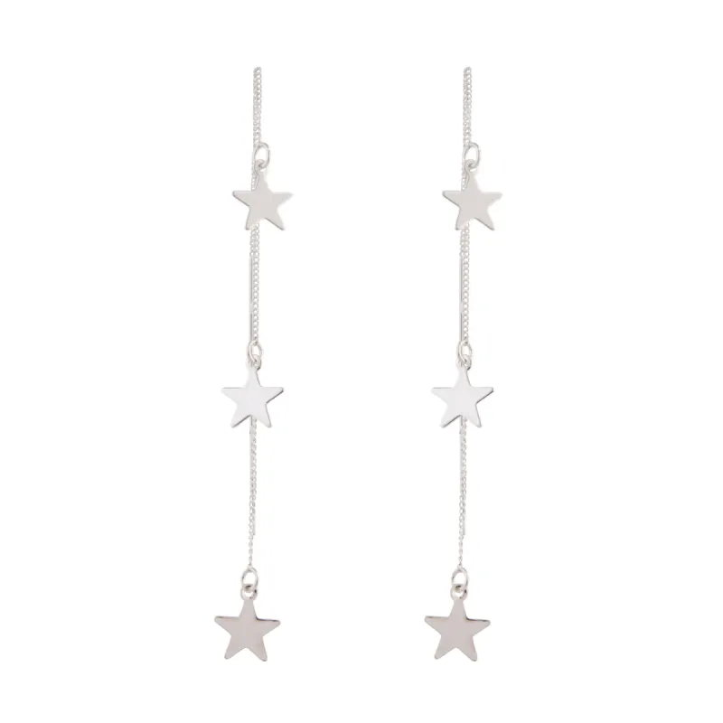SIlver Mini Star Thread Through Earrings sold by lovisa