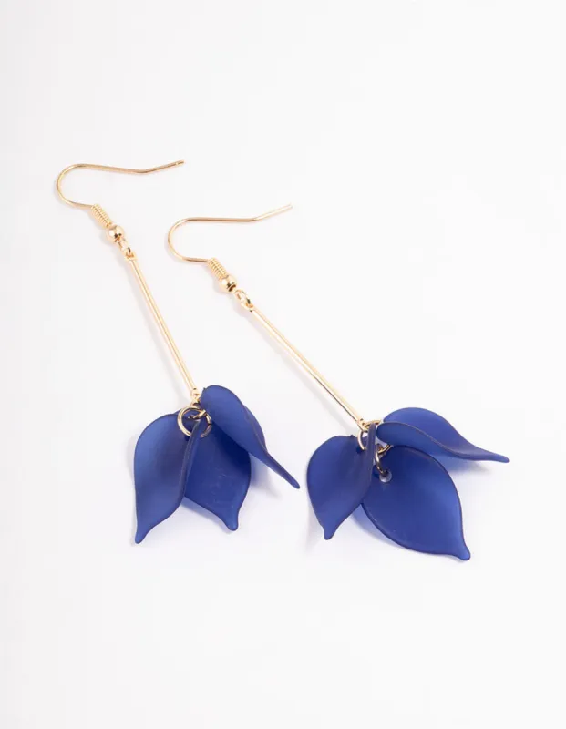 Blue Basic Stick & Petal Drop Earrings sold by lovisa