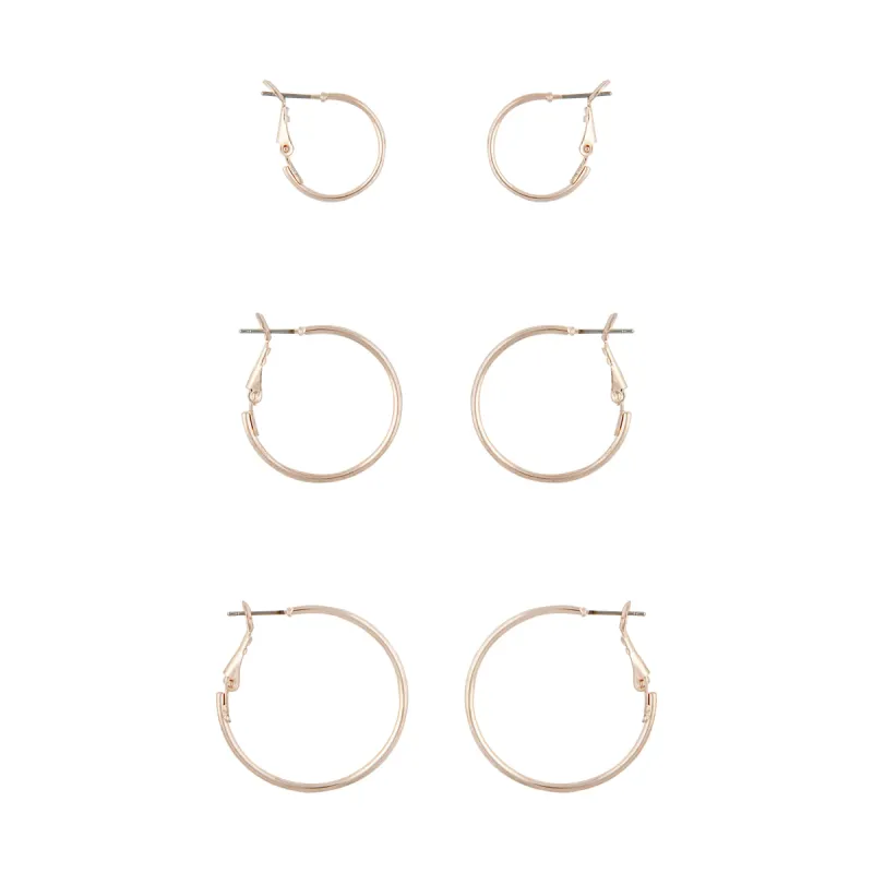 Rose Gold Sleeper Hoop Earring Pack sold by lovisa