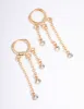 Gold Graduating Diamante Chain Huggie Earrings sold by lovisa
