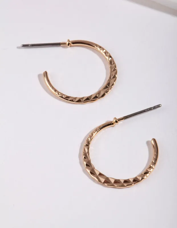 Gold 16MM Beaded Hoop Earrings sold by lovisa
