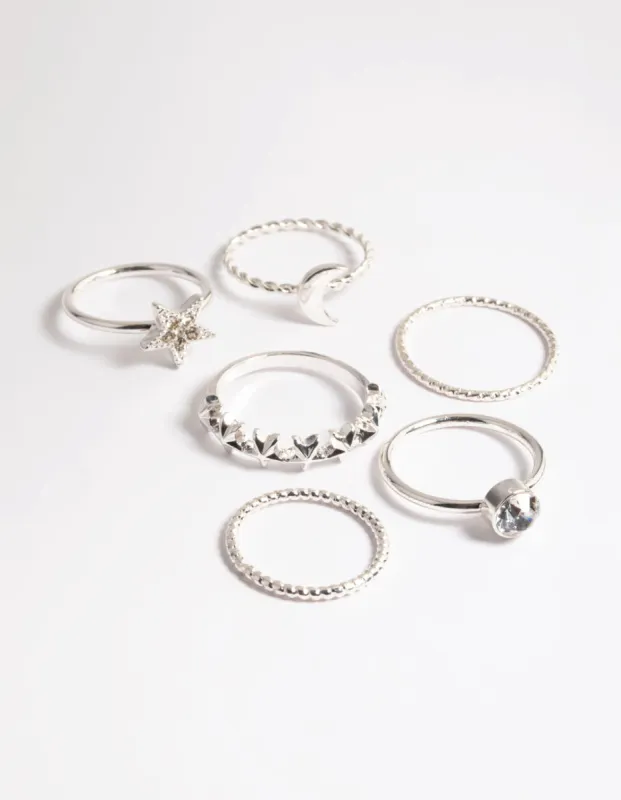 Silver Celestial Ring Pack sold by lovisa