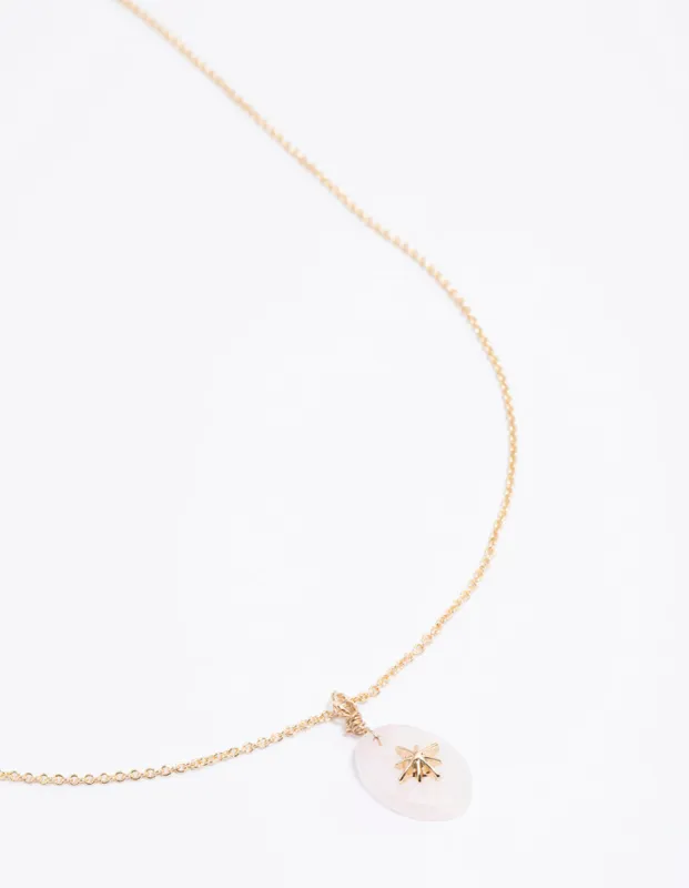 Gold Oval Star Pendant Necklace sold by lovisa