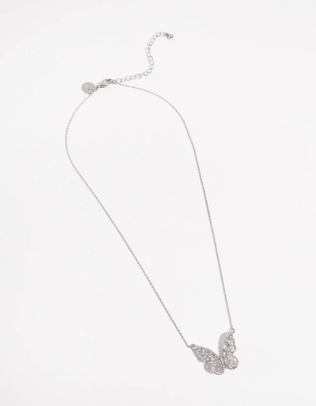 Rhodium Cubic Zirconia Baguette Butterfly Necklace sold by lovisa product image thumbnail 2