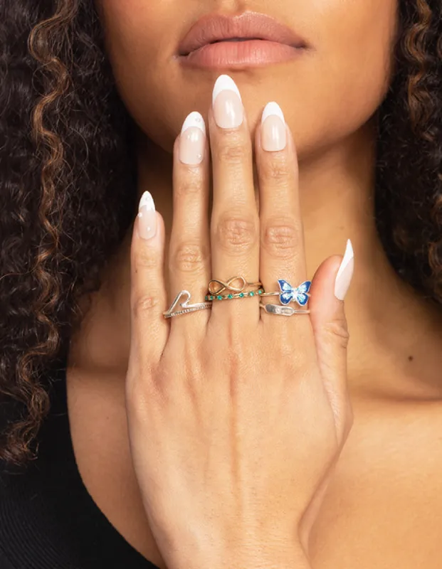 Mixed Metals Dolphin Rings 24-Pack sold by lovisa