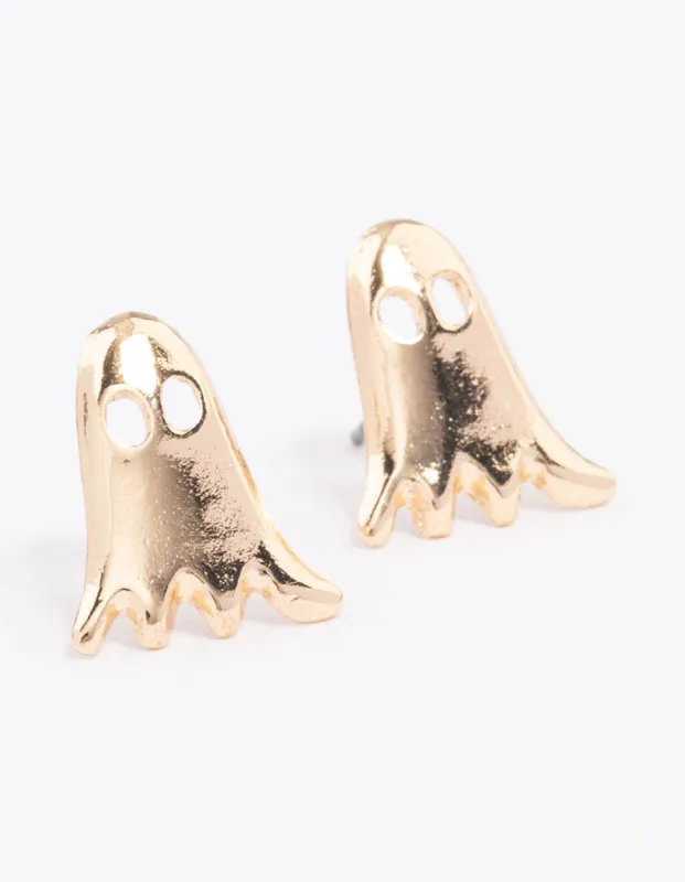 Gold Cute Ghost Stud Earrings sold by lovisa