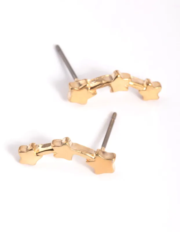 Gold Shooting Star Stud Earrings sold by lovisa