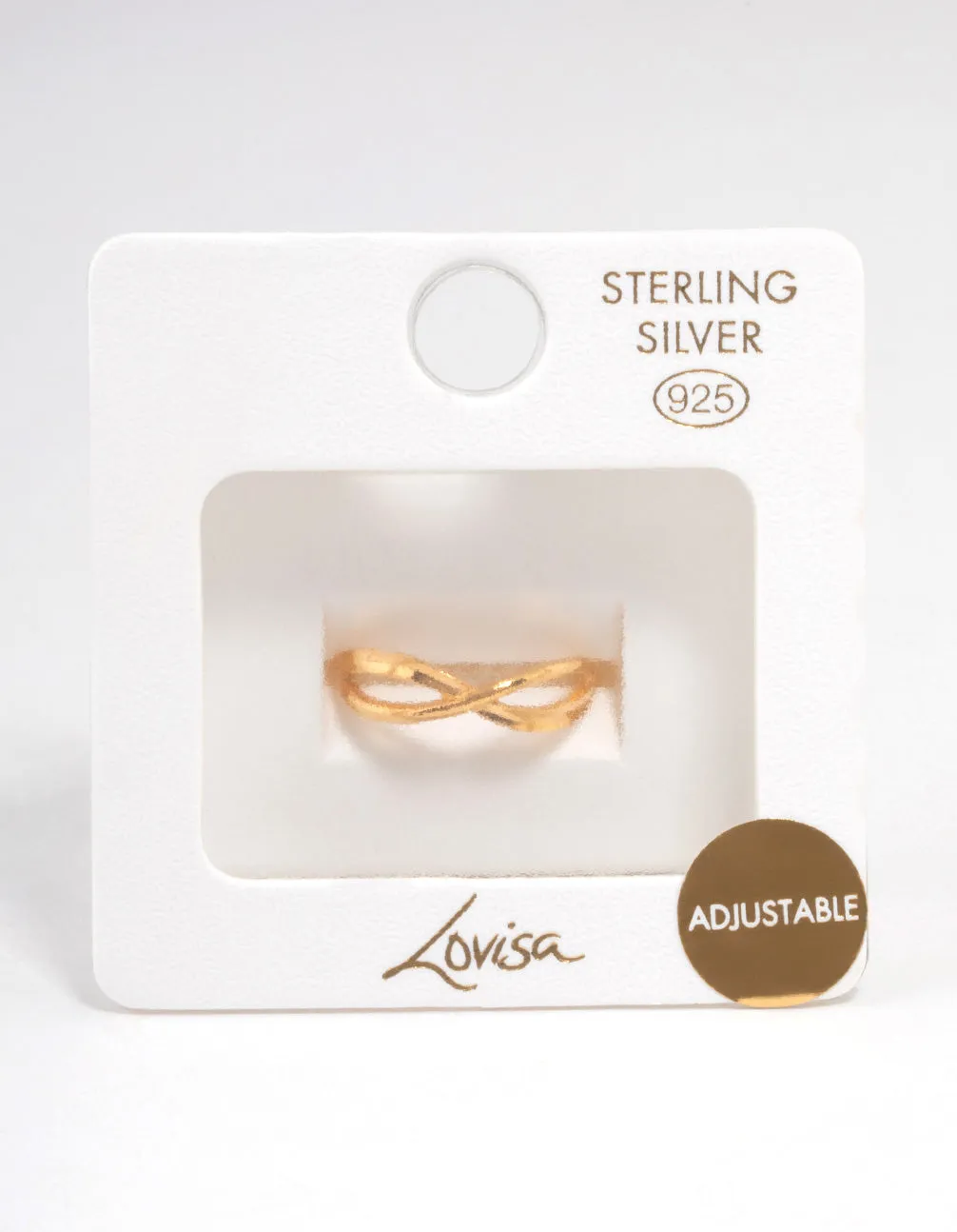 Gold Plated Sterling Silver Cross Over Ring sold by lovisa product image thumbnail 3