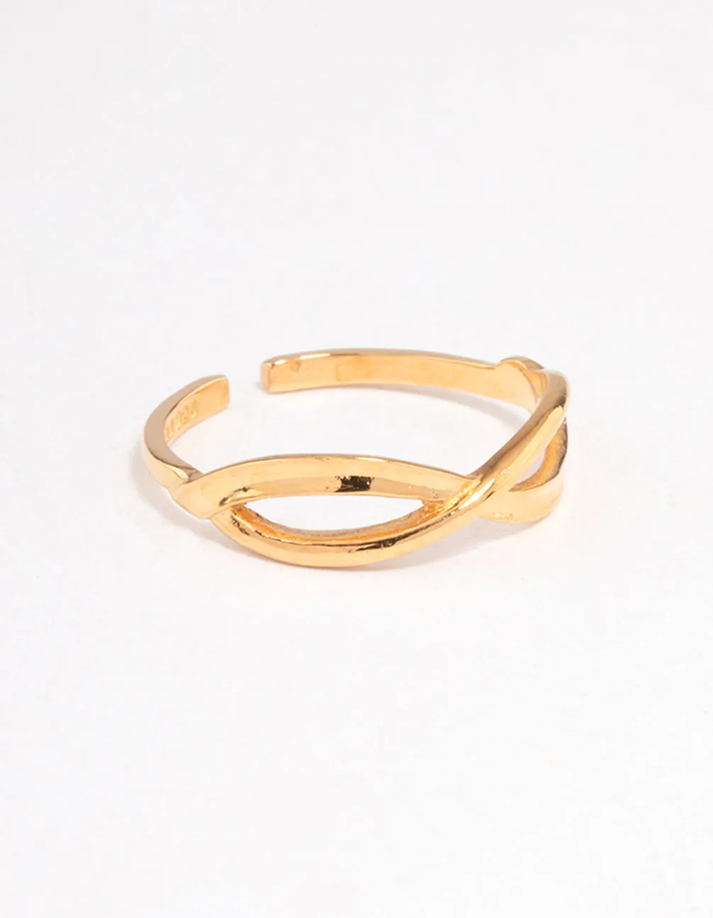 Gold Plated Sterling Silver Cross Over Ring sold by lovisa