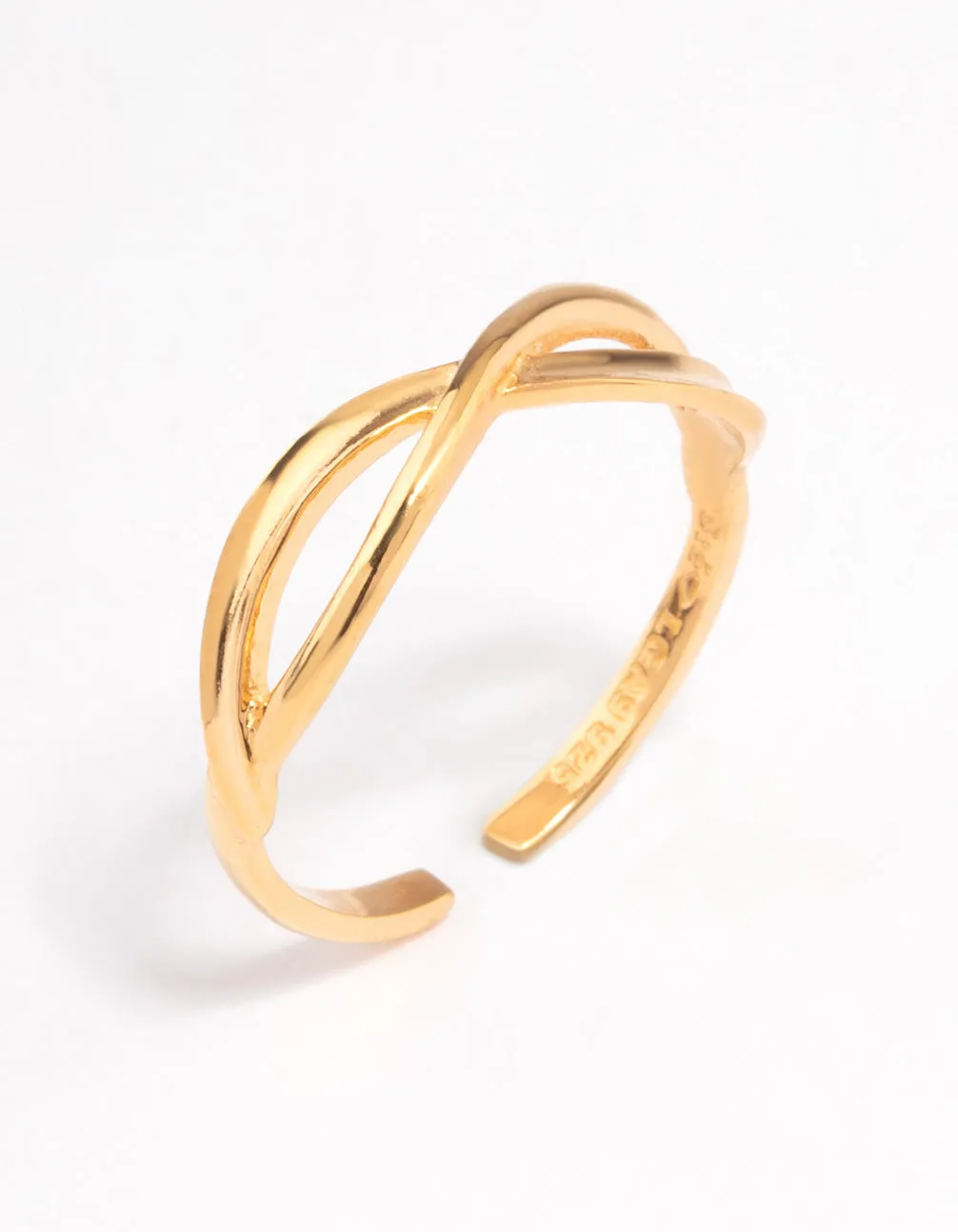 Gold Plated Sterling Silver Cross Over Ring sold by lovisa product image thumbnail 2