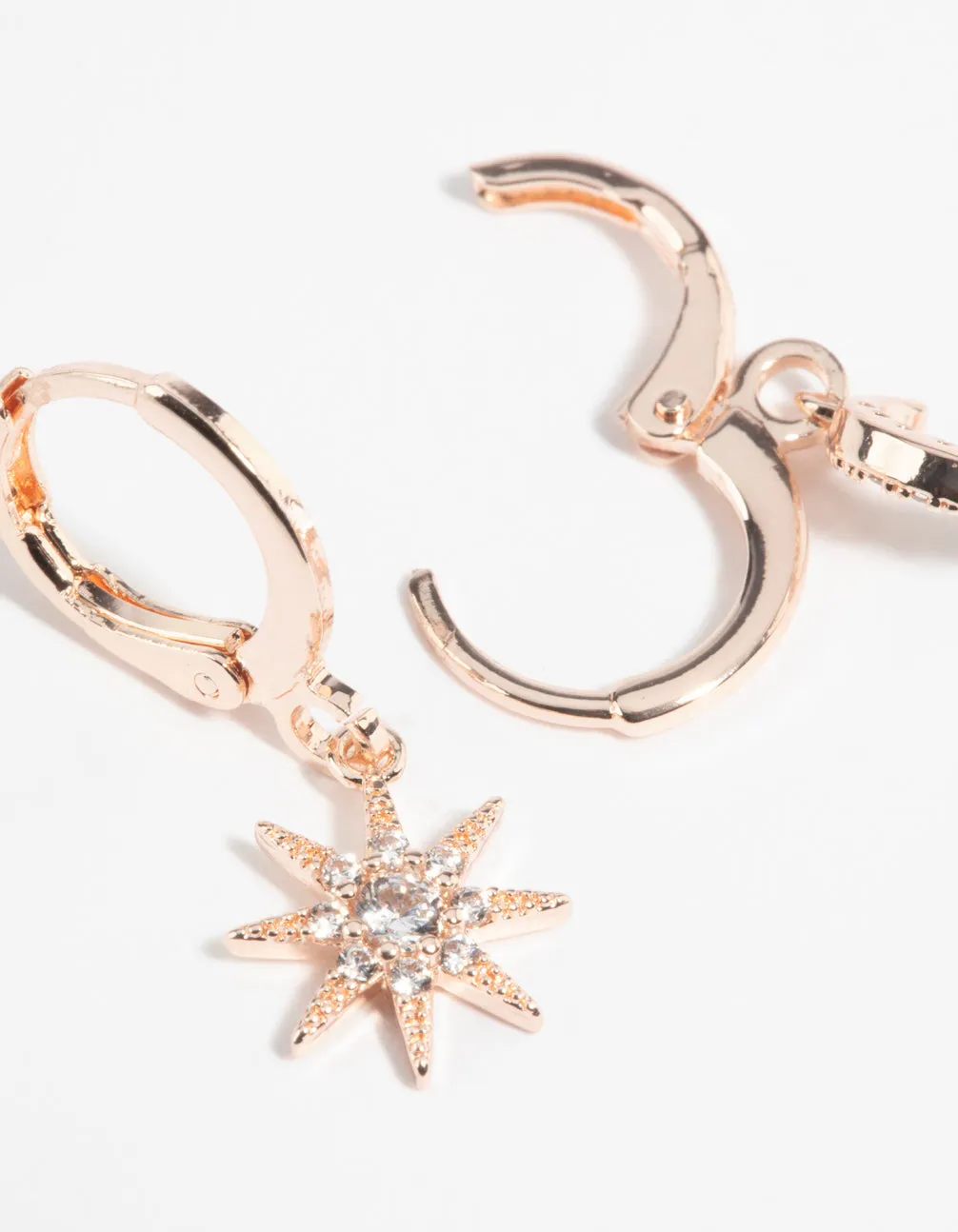 Rose Gold Diamante Celestial Huggie Hoop Earrings sold by lovisa product image thumbnail 3