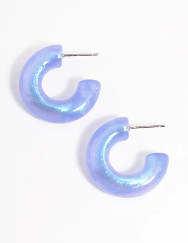 Acrylic Chubby Shiny Hoop Earrings sold by lovisa