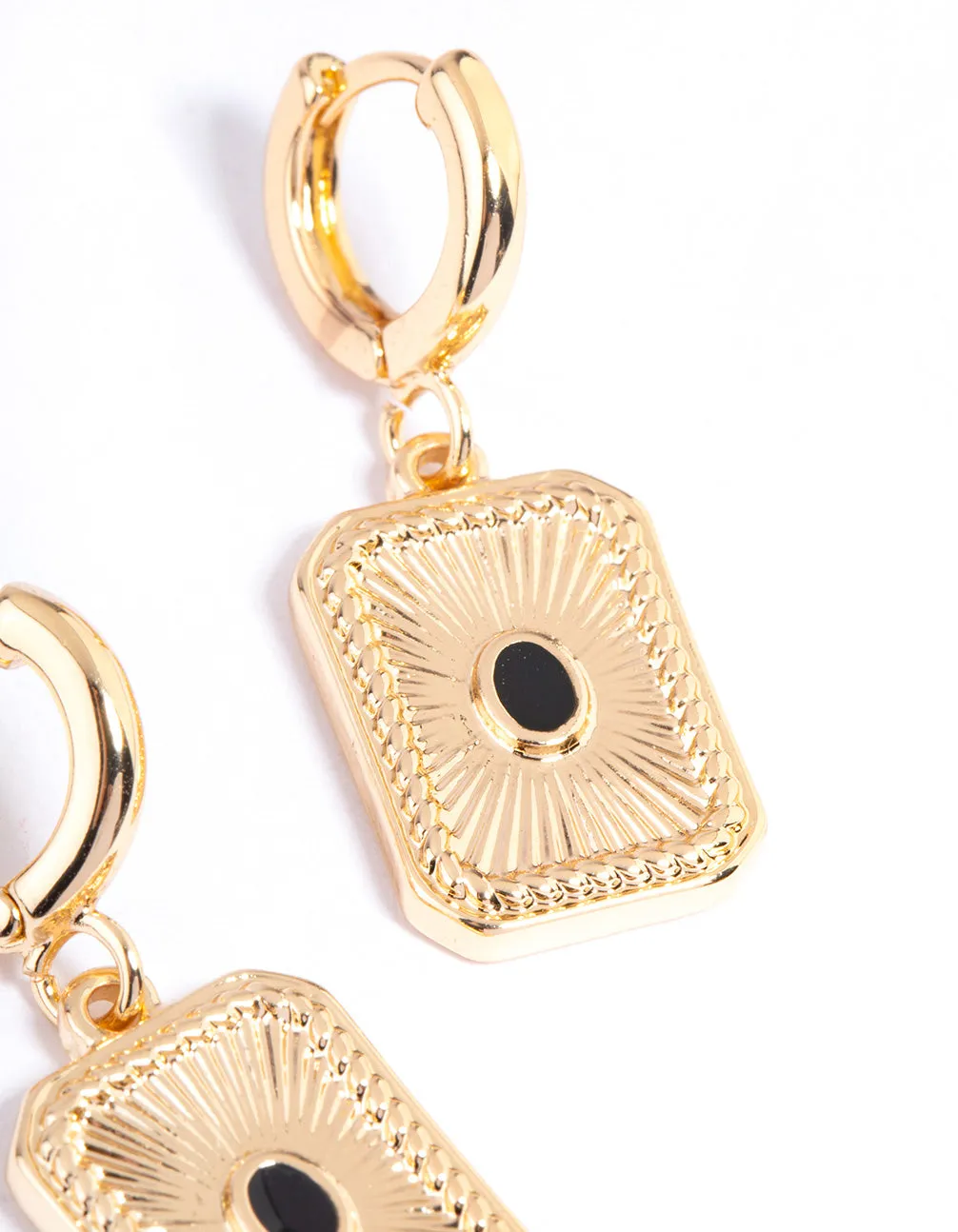 Gold Rectangle Ray Huggie Earrings sold by lovisa product image thumbnail 3