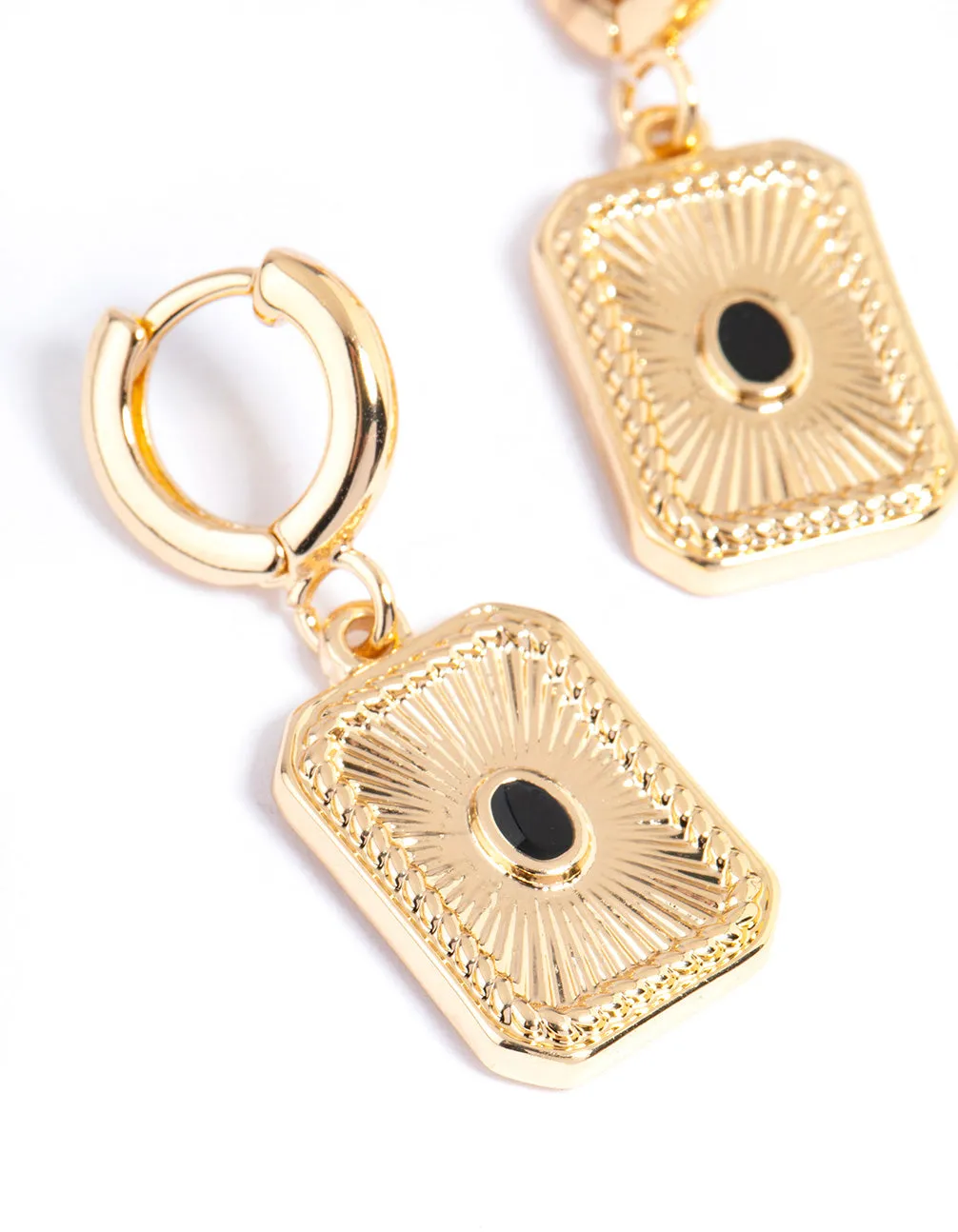 Gold Rectangle Ray Huggie Earrings sold by lovisa product image thumbnail 2