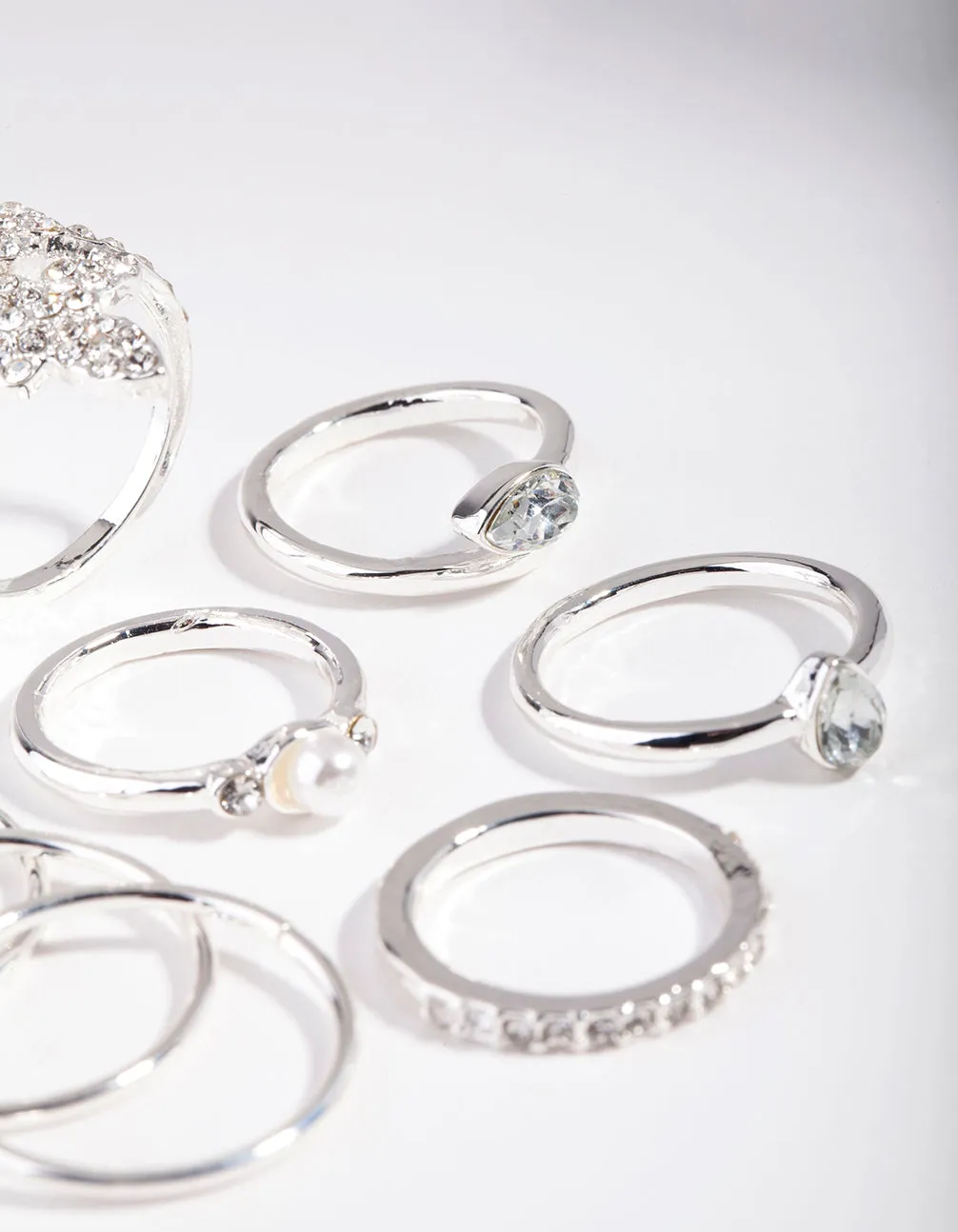 Silver Butterfly Diamante Ring 8-Pack sold by lovisa product image thumbnail 3