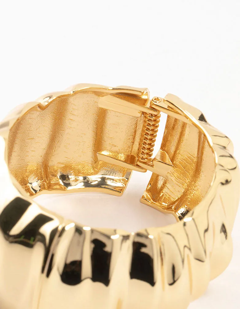 Gold Plated Chunky Ripple Wrist Cuff sold by lovisa product image thumbnail 3