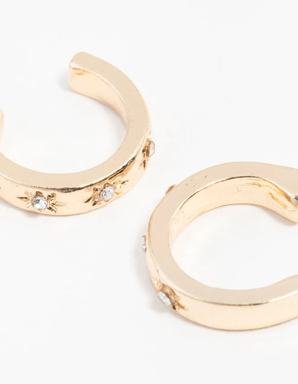 Gold Diamante Star Huggie Hoop Earrings sold by lovisa product image thumbnail 3