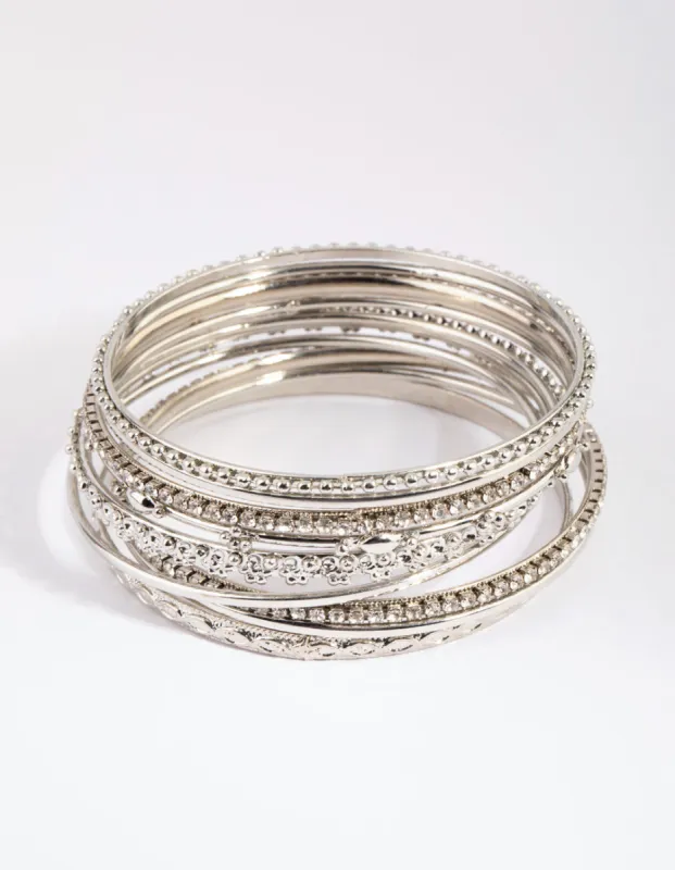 Rhodium Statement Bangle Pack sold by lovisa