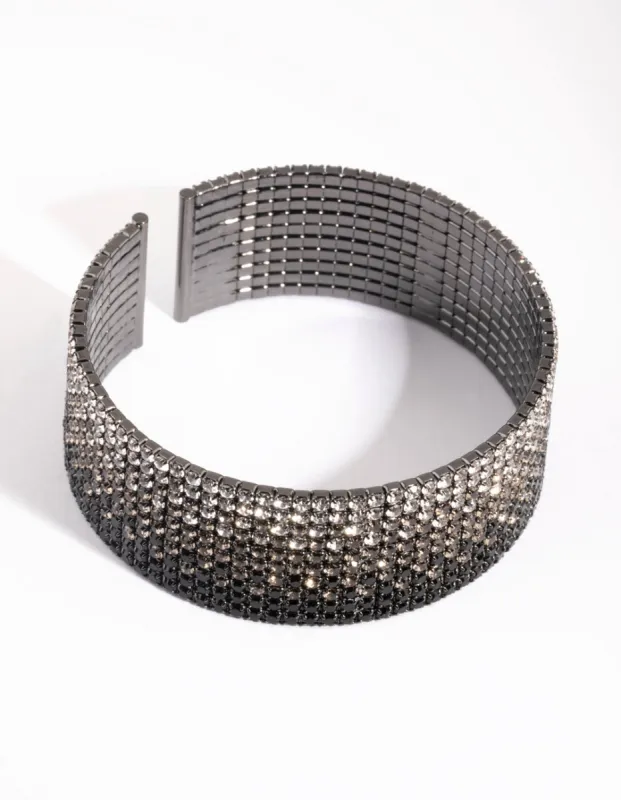 Gunmetal Ombre Diamante Cuff Bracelet sold by lovisa