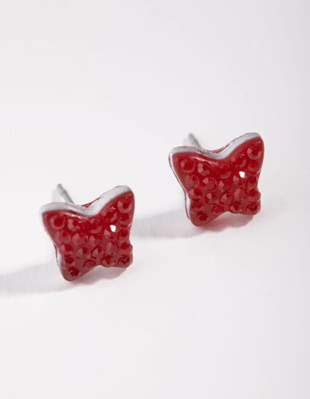 Acrylic Mini Butterfly Stud Earrings sold by lovisa