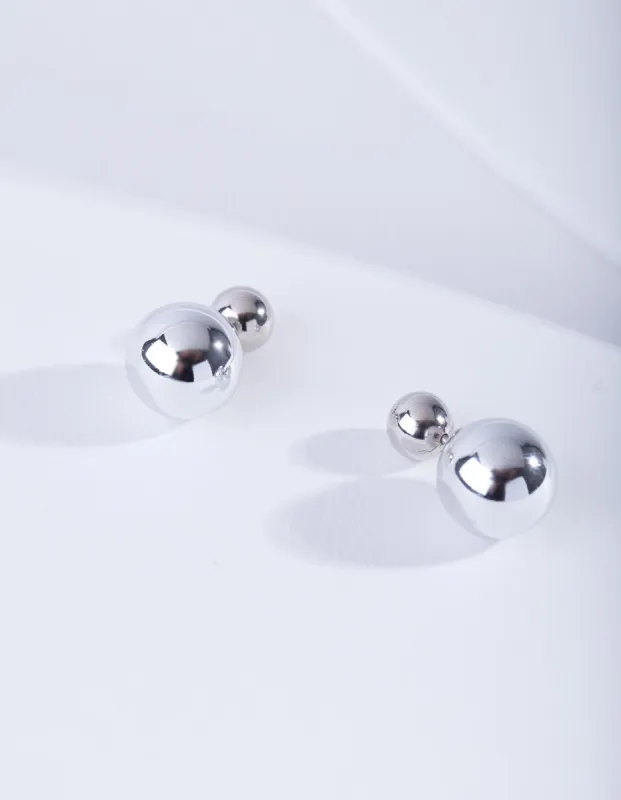 Silver Ball Sandwich Stud Earrings sold by lovisa