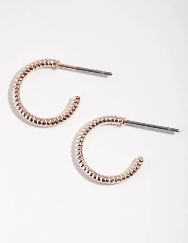 Rose Gold Croissant Hoop Earrings sold by lovisa