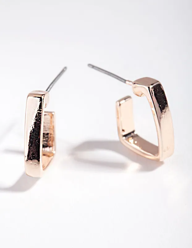 Rose Gold Thick Square Hoop Earrings sold by lovisa