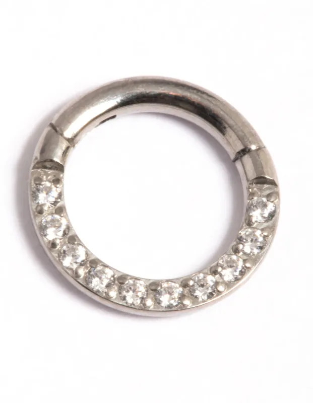 Titanium Cubic Zirconia 6mm Clicker sold by lovisa
