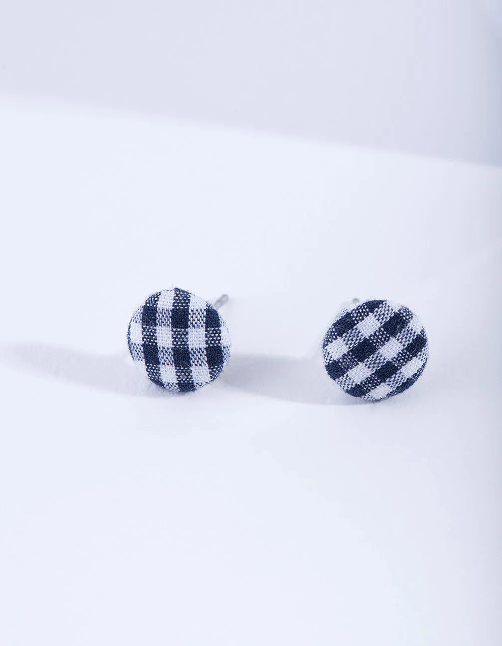 Gingham Button Stud Earrings sold by lovisa
