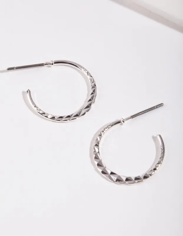 Silver 16MM Beaded Hoop Earrings sold by lovisa