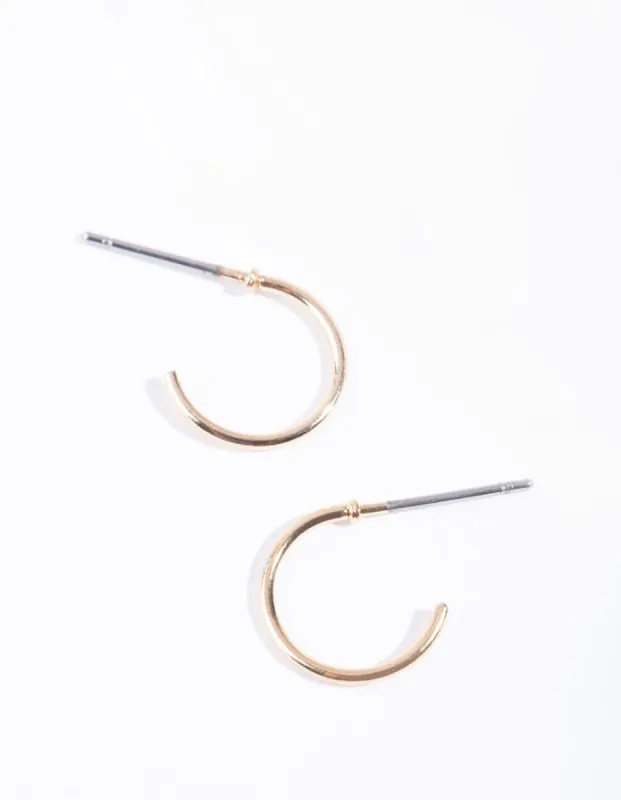 Gold Mini Hoop Earrings sold by lovisa