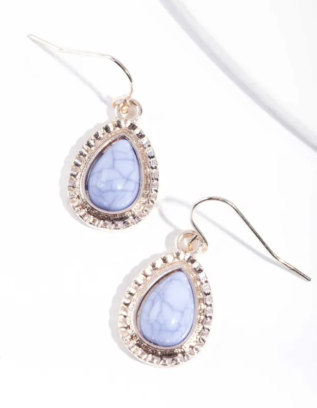 Rose Gold Mini Etched Tear Drop Earrings sold by lovisa
