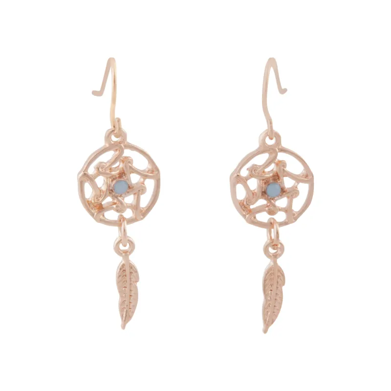 Rose Gold Mini Dreamcatcher Earrings sold by lovisa