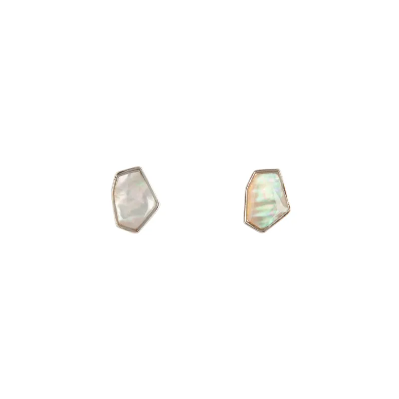 Irregular Shaped Pearl Coloured Stud Earrings sold by lovisa