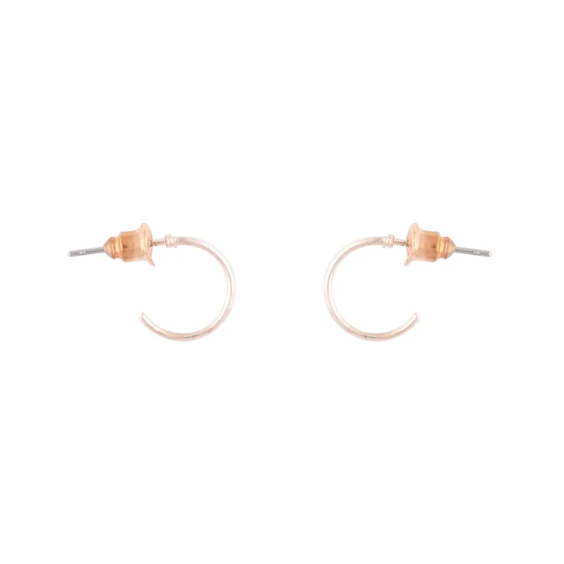 Rose Gold Mini Metal Hoop Earrings sold by lovisa