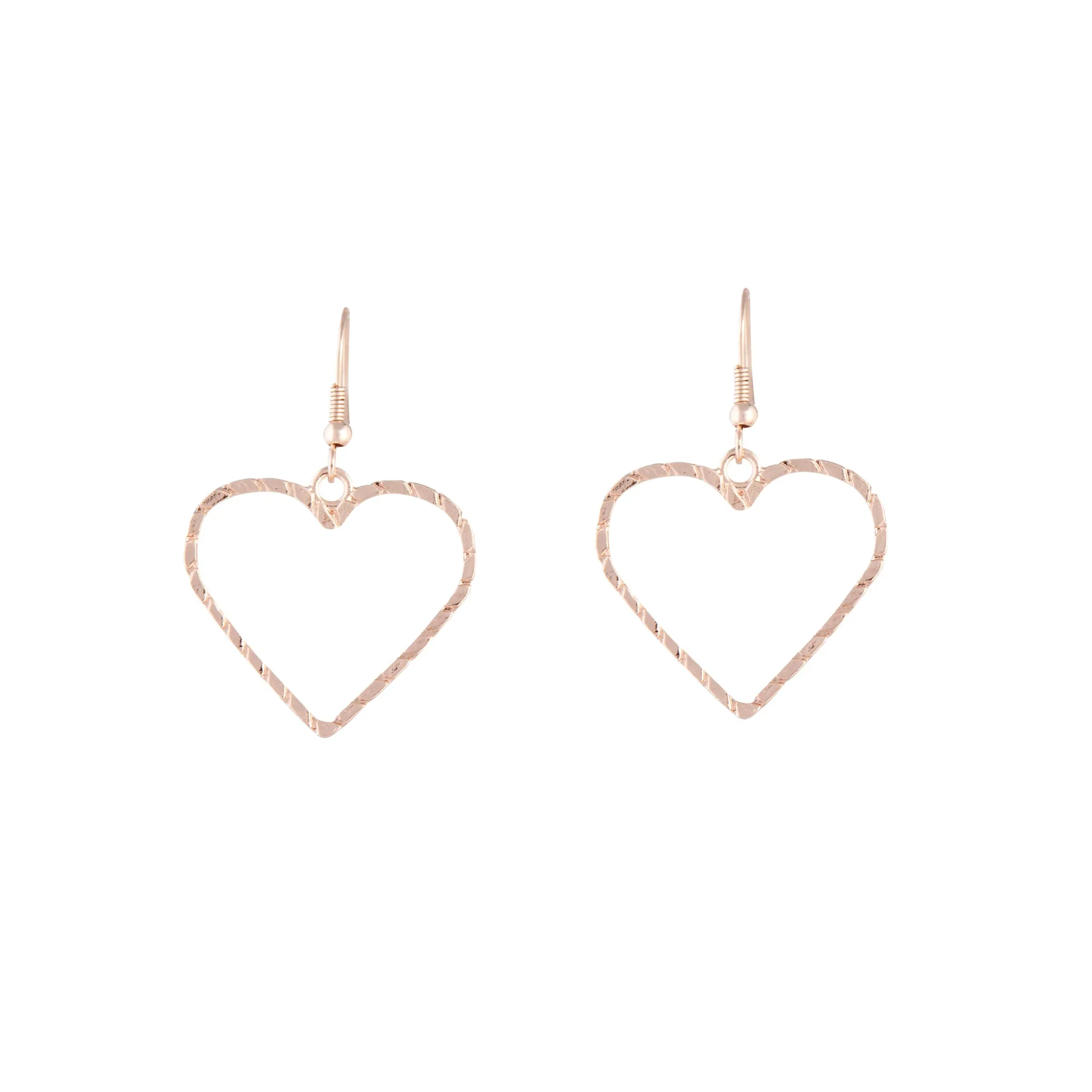 Rose Gold Rope Look Heart Drop Earring sold by lovisa