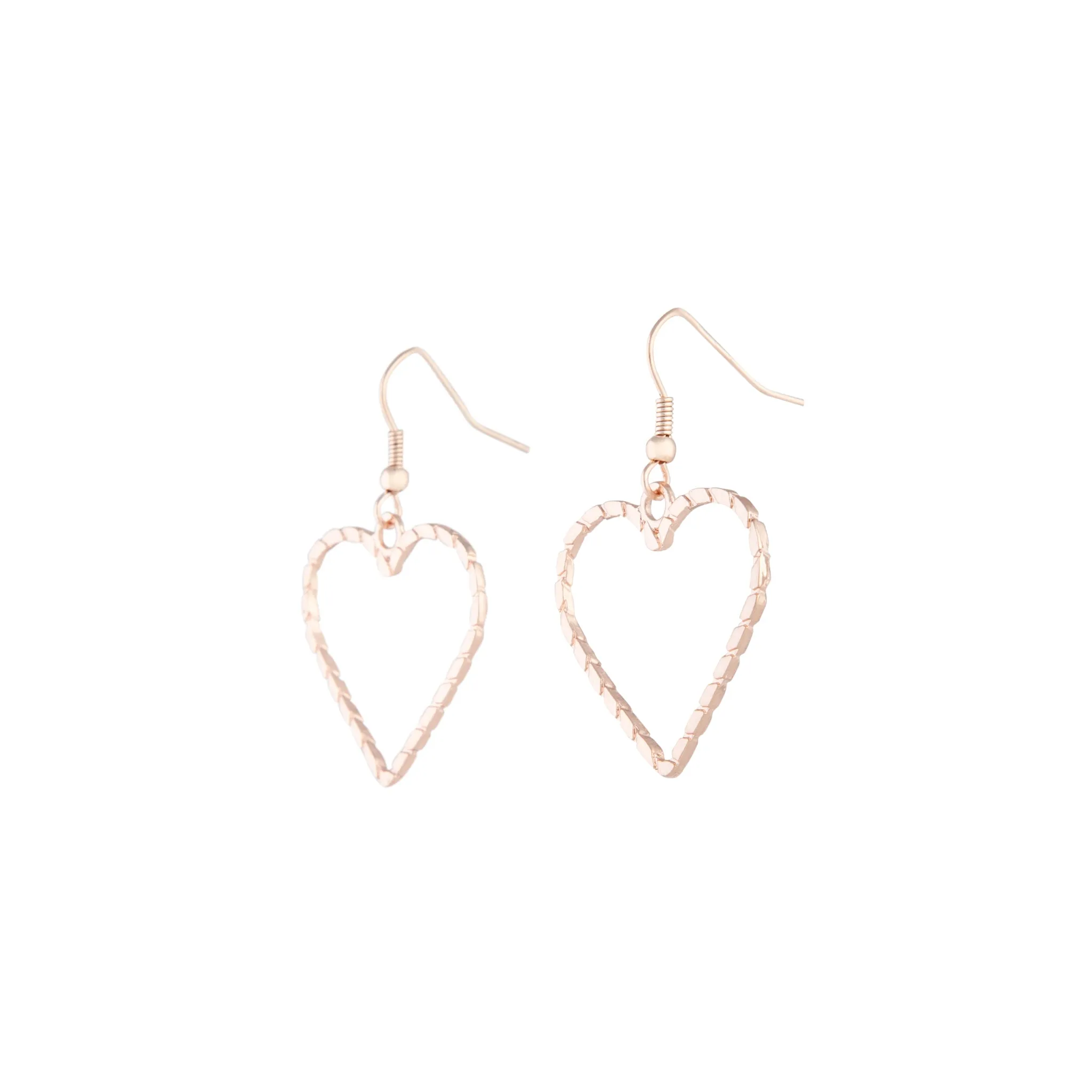 Rose Gold Rope Look Heart Drop Earring sold by lovisa product image thumbnail 2