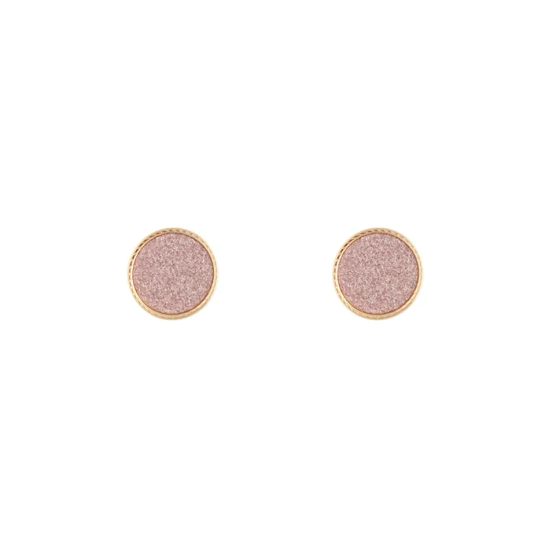 Pink Glitter Round Stud Earrings sold by lovisa