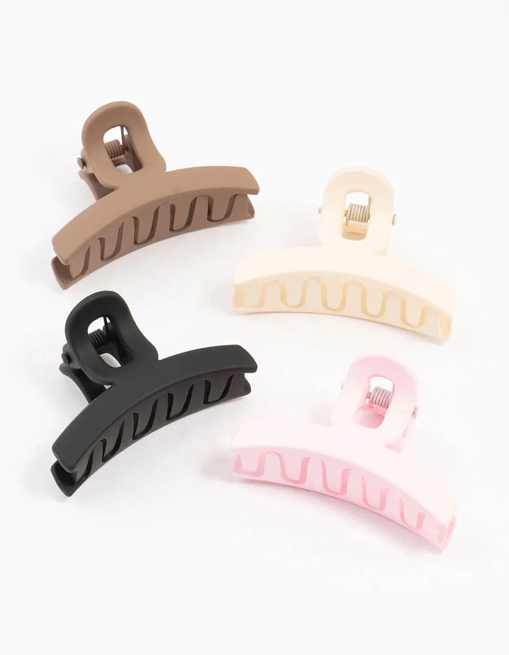 Neutral Small Loop Claw Clips 4-Pack sold by lovisa