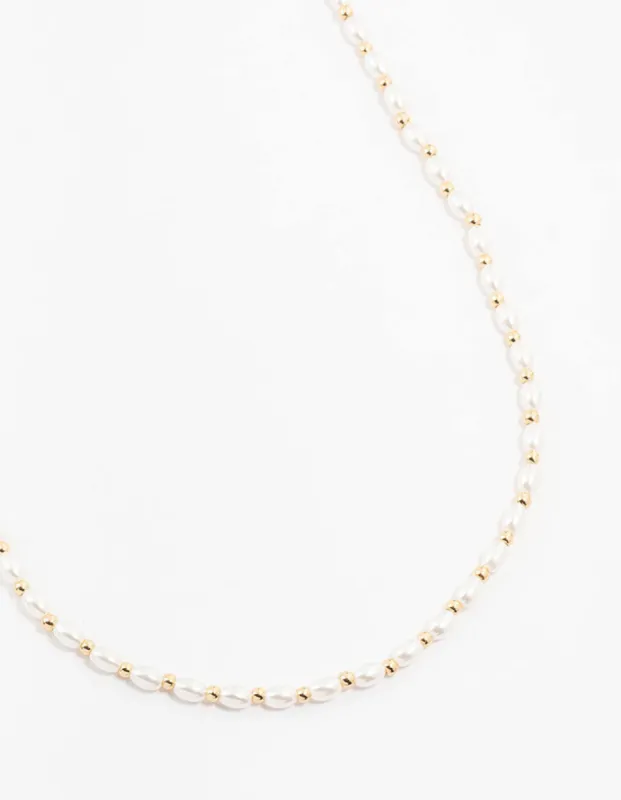 Beaded Long Pearl Necklace sold by lovisa